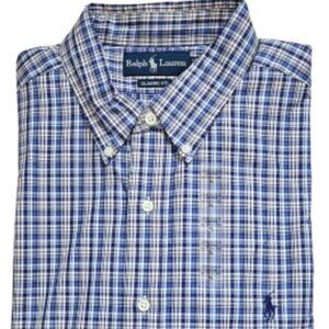 Ralph Lauren Blue Plaid Shirt New
